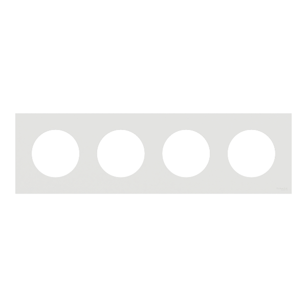 Schneider Electric – Plaque de finition Odace 4 postes – Blanc craie – Réf : S920708